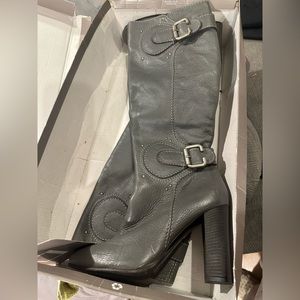 Chloe Grey Leather Boots